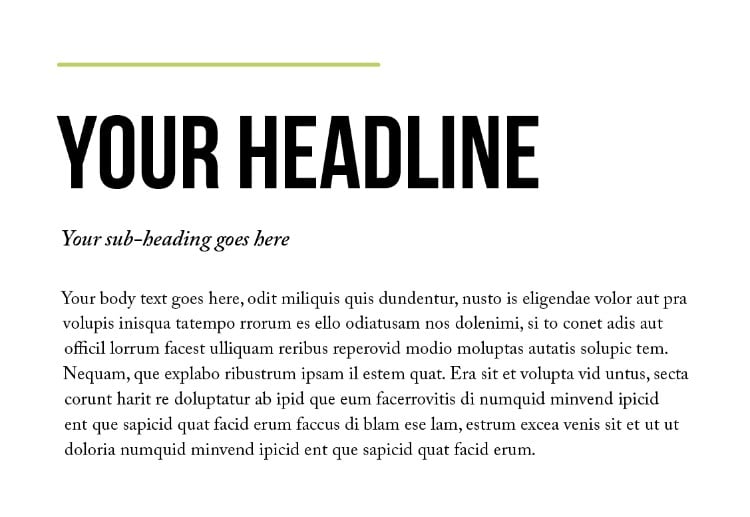 Sans Serif Headline + Serif Body Text