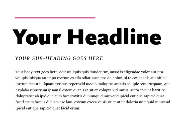 Display Headline + Transitional Body Text