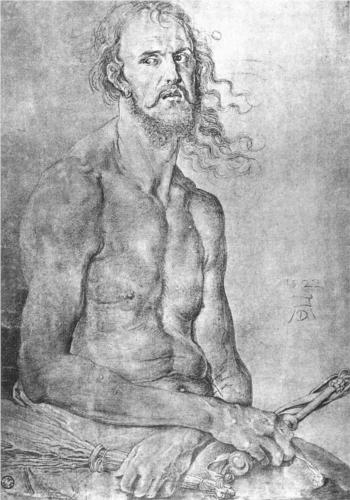 Albrecht Durer, Self-Portrait as the Man of Sorrows, pencil on paper, 1522