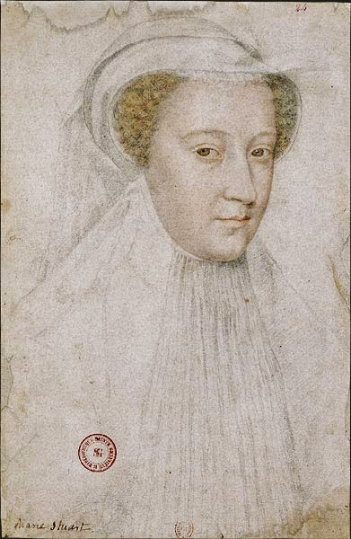 François Clouet, Sketch for Mary Stuart in Mourning, chalk on paper