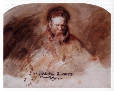 Rembrandt van Rijn, Portrait of the Artist’s Father, chalk on paper
