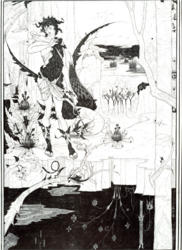 Aubrey Beardsley, Illustration to “Siegfried”, Act II, ink on paper, c. 1893