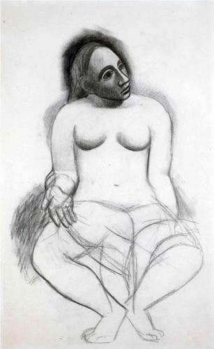 Pablo Picasso, Seated Nude, 1906, charcoal and pencil on paper