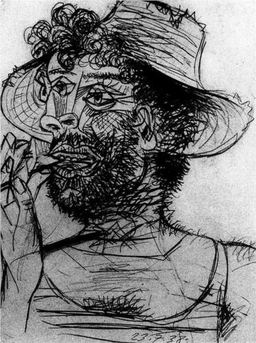 Pablo Picasso, Man with Ice-Cream Cone, ink on paper, 1938