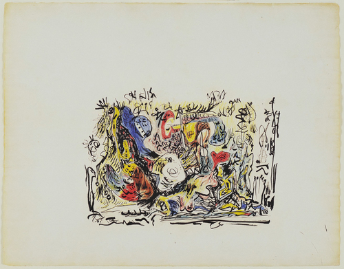 Jackson Pollock, Untitled, c. 1945, colored pencils, crayon, ink, and watercolor on paper