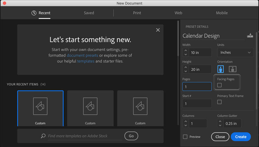Creating a New Document
