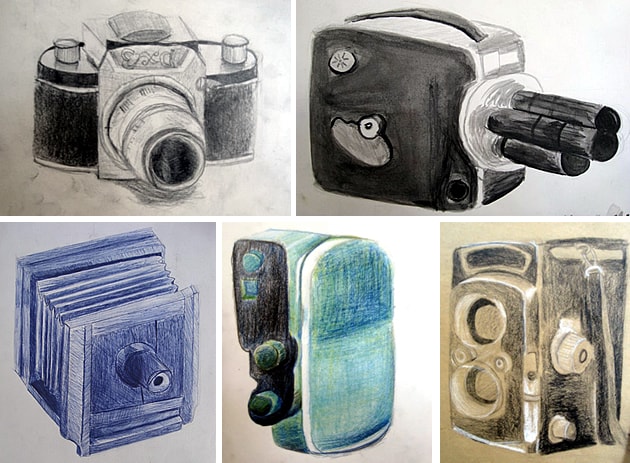 vintage camera drawings