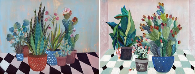 Painting of plants and cacti