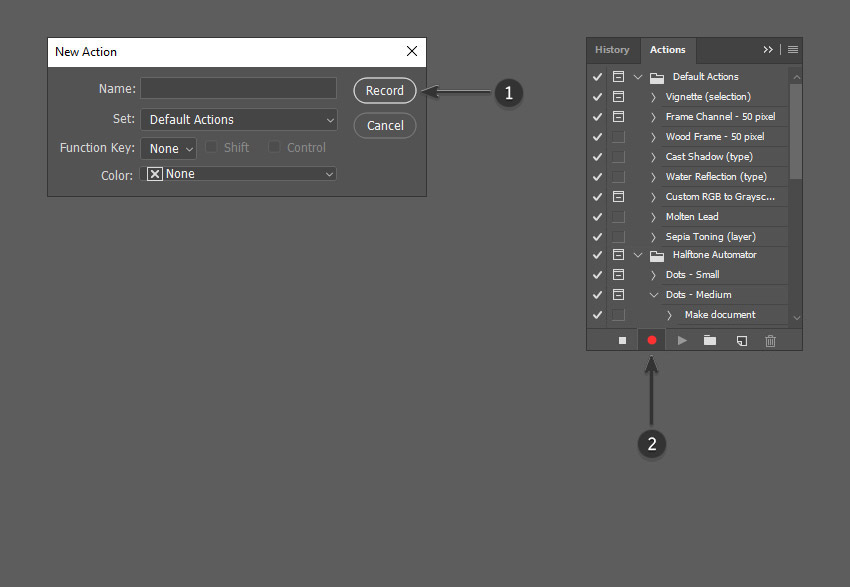 How to Mirror an Image in Photoshop Tutorial Record new action