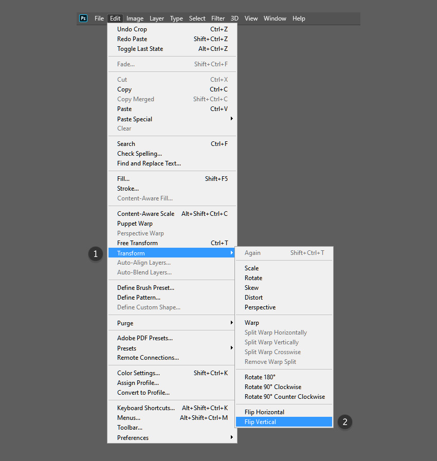 How to Mirror an Image Layer in Photoshop Tutorial Flip Photoshop layer vertically