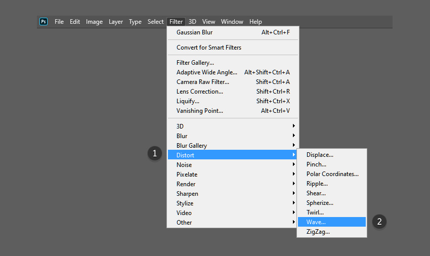 Adobe Photoshop Mirror Image Tutorial Use wave filter