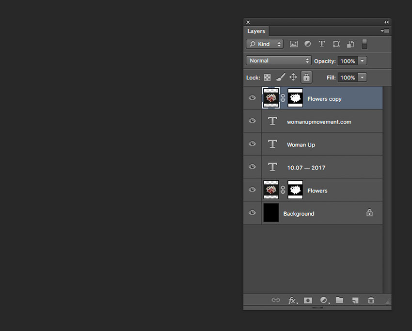 Duplicate the flower layer and move to the top of the layers panel