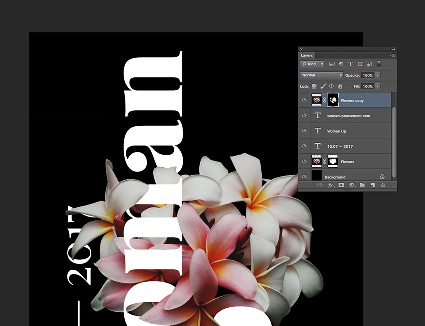 Do the same as the above with the date text layer