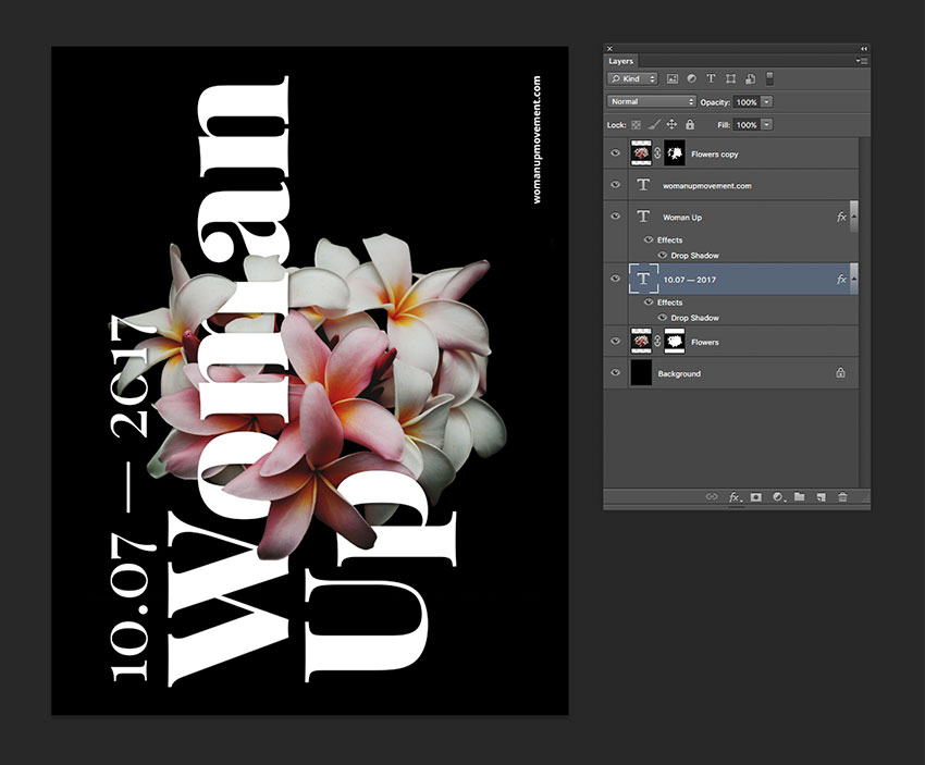 Copy and paste the effects onto the date layer