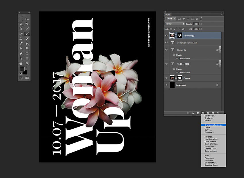 Add a new Adjustment Layer on top of all the layers