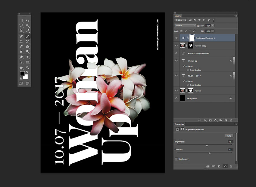Tweak the brightness and contrast to make the poster stand out