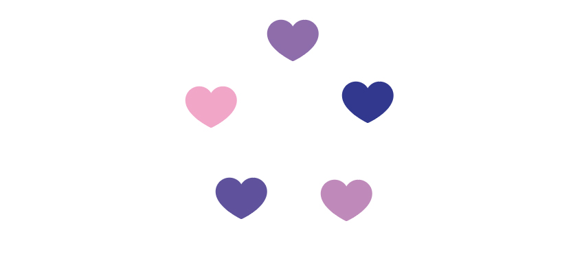 Put the hearts in a circle