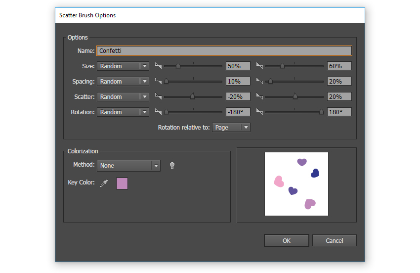 Scatter Brush Options