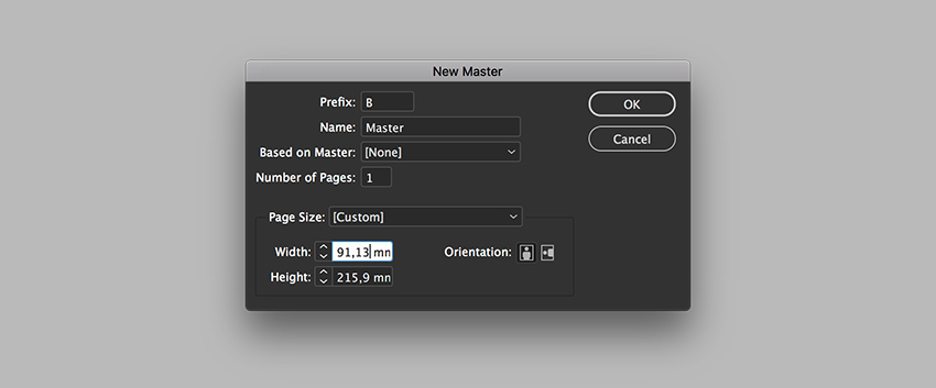 create a new parent page with a modified width