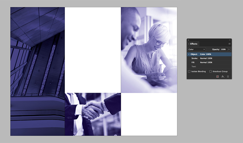 set the blending mode to Color on pages 2 and 3
