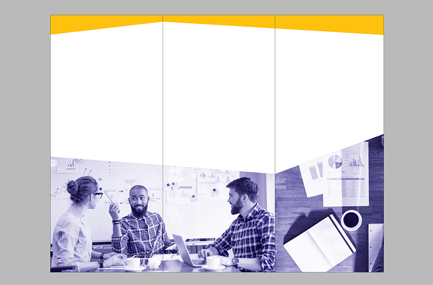 place images to pages 4-6 Add colored overlays with the color blending mode effect