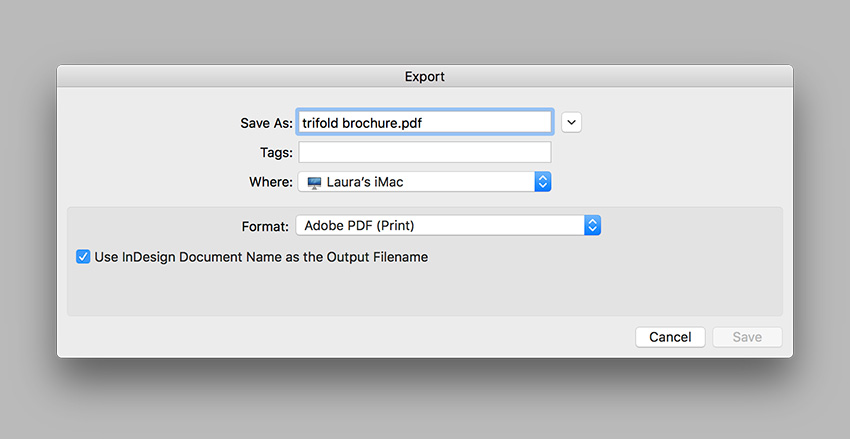 export the trifold brochure