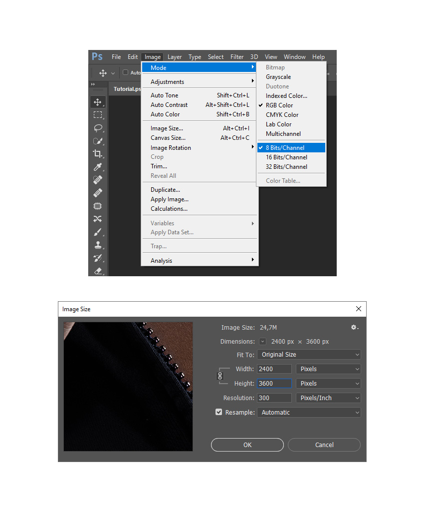 checking image mode and size