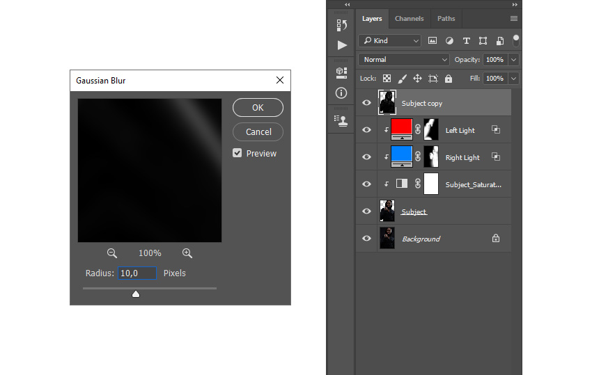 adding gaussian blur filter