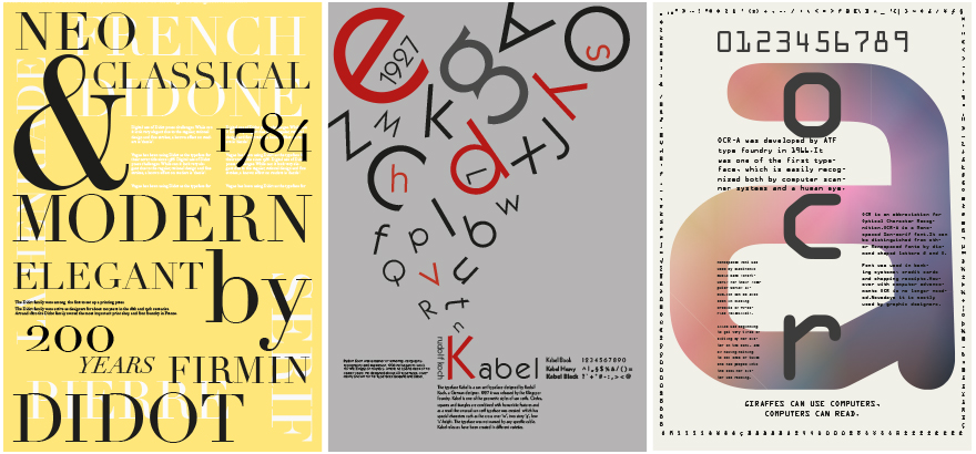 typeface poster project by students studying at Berlin International