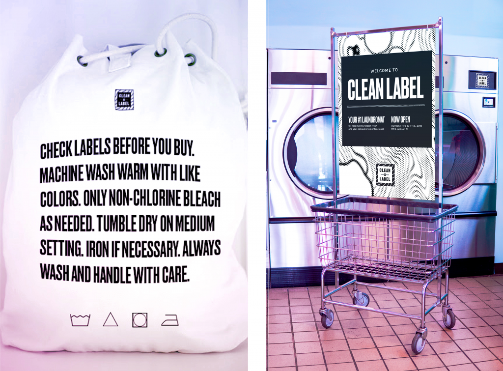 Clean Label by Nate Chang, Cameron Coupe, Julie Kim, Jen Strong.
Buy Less, Choose Well
Clean Label is an exhibition that empowers consumers to buy clothing from brands that align with their personal values.
Know What Your Style Says
Through a guided laundromat experience, visitors are invited to view their clothing—their laundry—as possessions of power, and the brands they wear as representative of their values