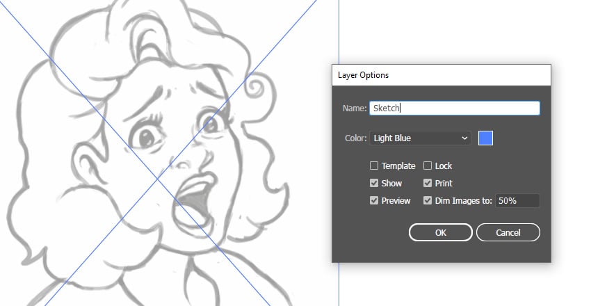 Template layer for sketch