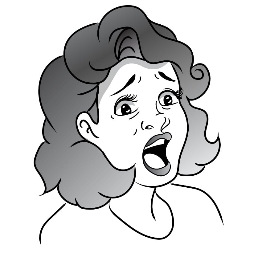 Gradient tool used for hair lips and eyes