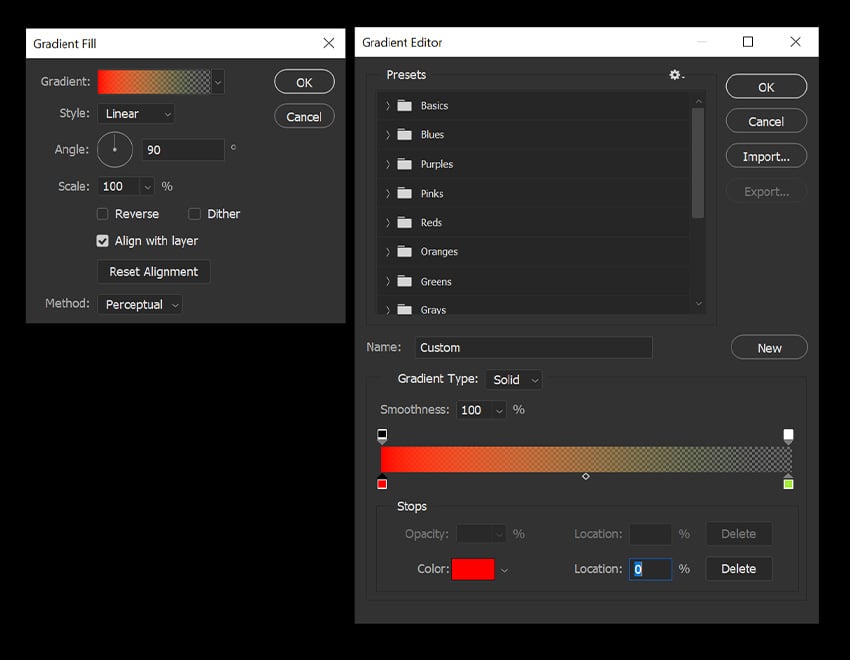 add in red color stop 