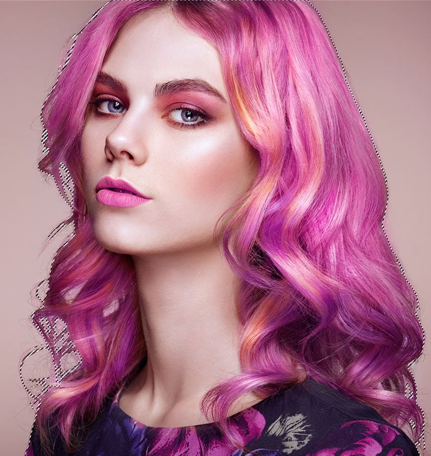 start by making a rough selection of the hair.