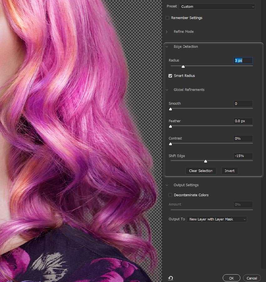 select the Refine Edge brush and trace the edges of the image 