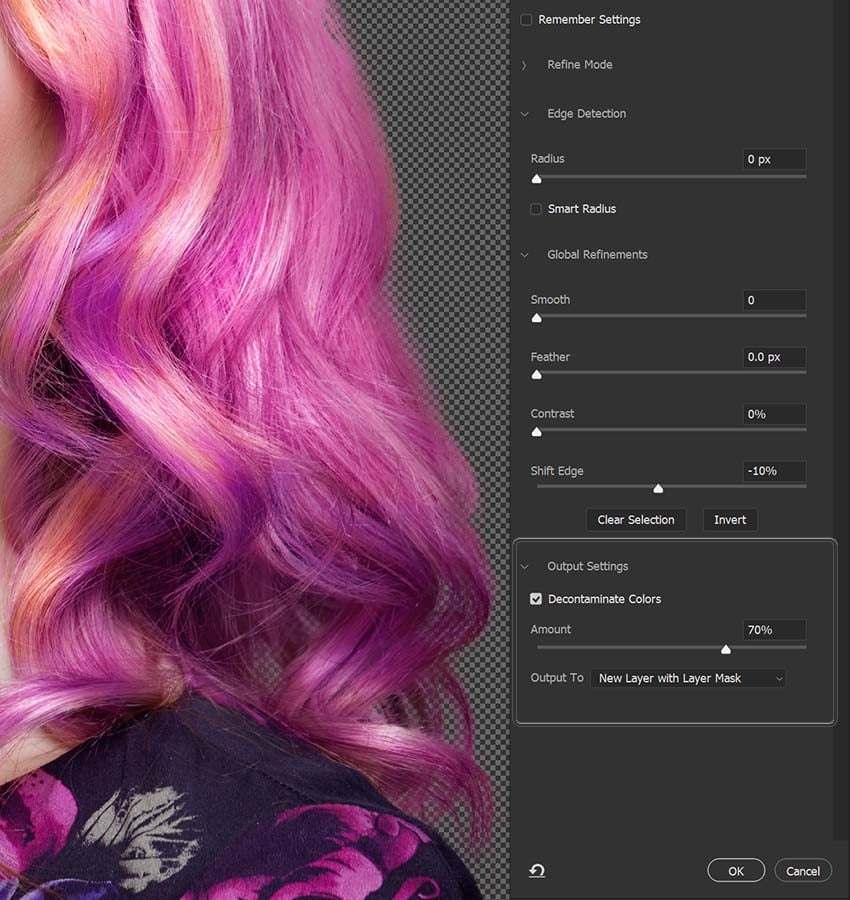 Finish by choosing Decontaminate Color