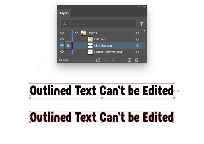 when you can't edit text in Illustrator