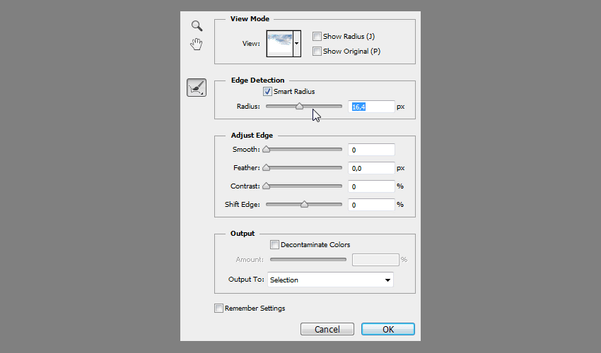 Refine Edge Settings