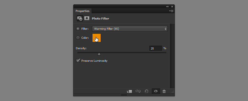 how to change color of photo filter