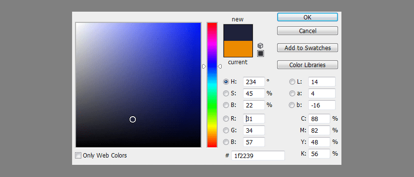 dark blue photo filter