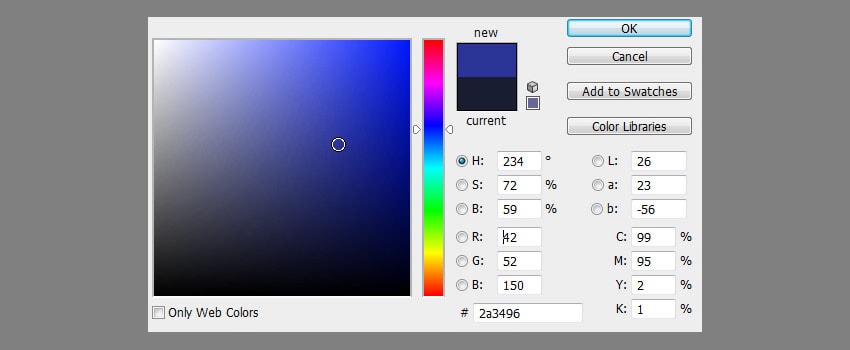 bright blue photo filter