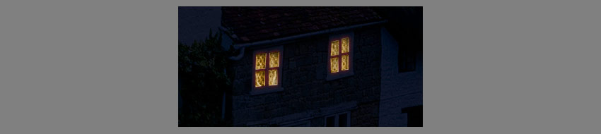 bright windows in dark
